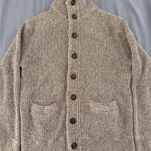 J. Crew Marled Light Gray Button-Up Knit Cardigan